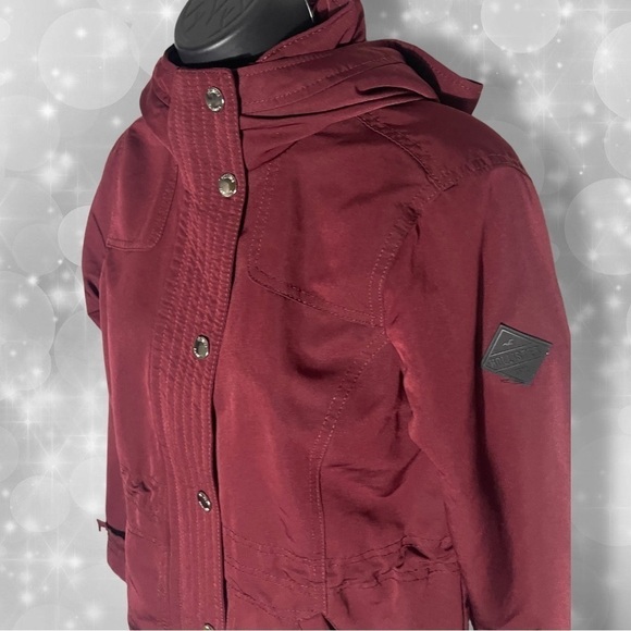 Hollister Cozy Faux Fur Lined Burgundy Mid-weight Jacket Size Extra Small - Picture 5 of 16